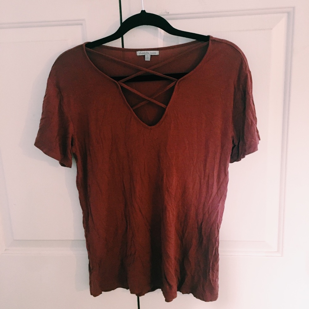 charlotte russe crisscross top